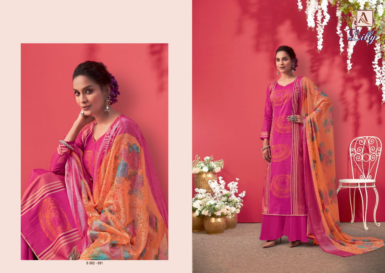 Alok Lilly Ethnic Wear Latest Fancy Designer  Pure Cotton Dress Material